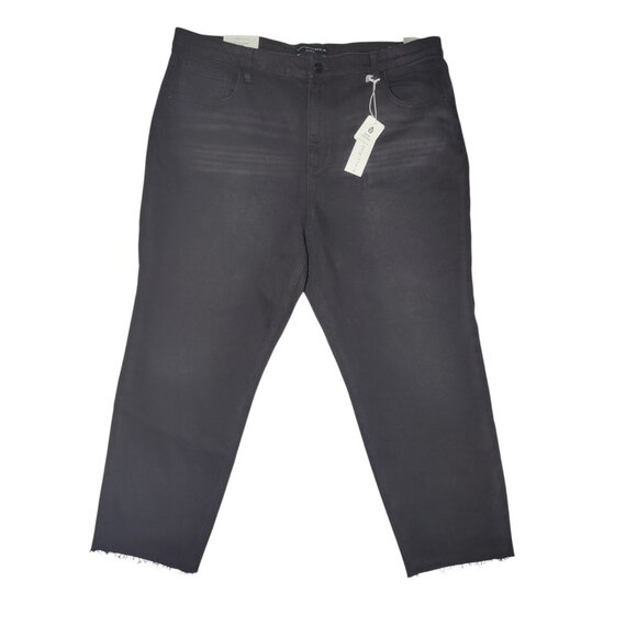 Sanctuary Denim - Sanctuary Good Vibes High-Rise Straight Black Jeans Raw Hem 18W NWT